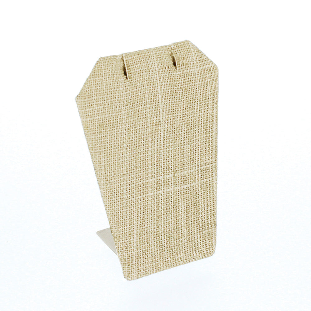 Earring/Pendant Display Stand — Tapered Pad — 2 1/2 x 1 3/4 x 3 1/4" H — Beige Linen