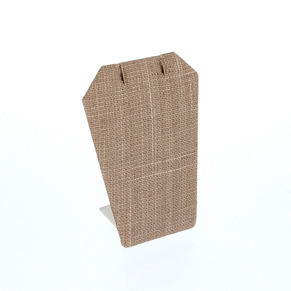 Earring/Pendant Display Stand — Tapered Pad — 3 1/2 x 1 3/4 x 4 1/2" H — Burlap