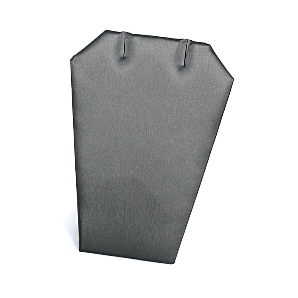 Earring/Pendant Display Stand — Tapered Pad — 3 1/2 x 1 3/4 x 4 1/2" H — Steel Grey Faux Leather