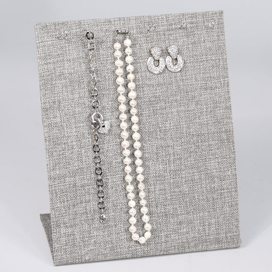 Burlap Canvas Stand — 8 x 4 x 9" H — Grey Linen