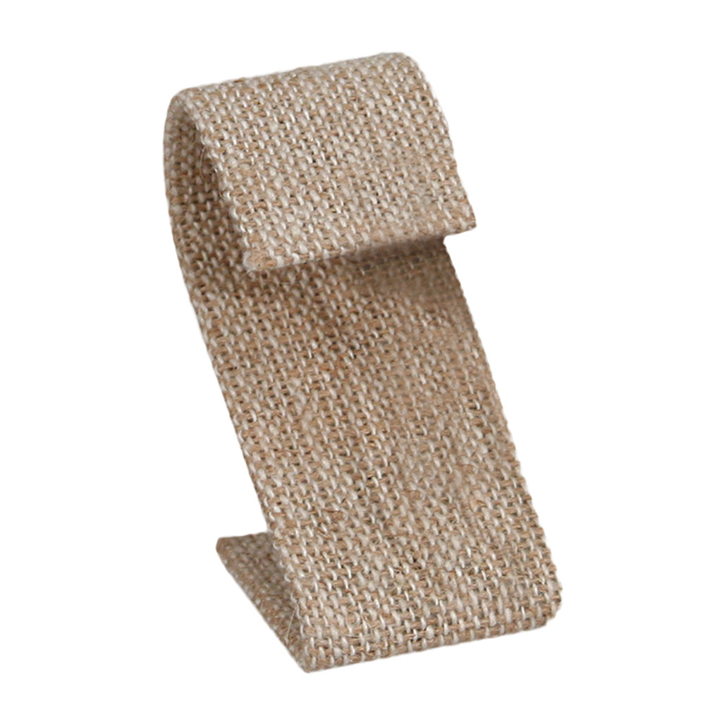 Curved Top Earring Display Ramp & Stand — 1 1/2 x 2 1/8 x 3 1/2" H — 1 pr — Burlap