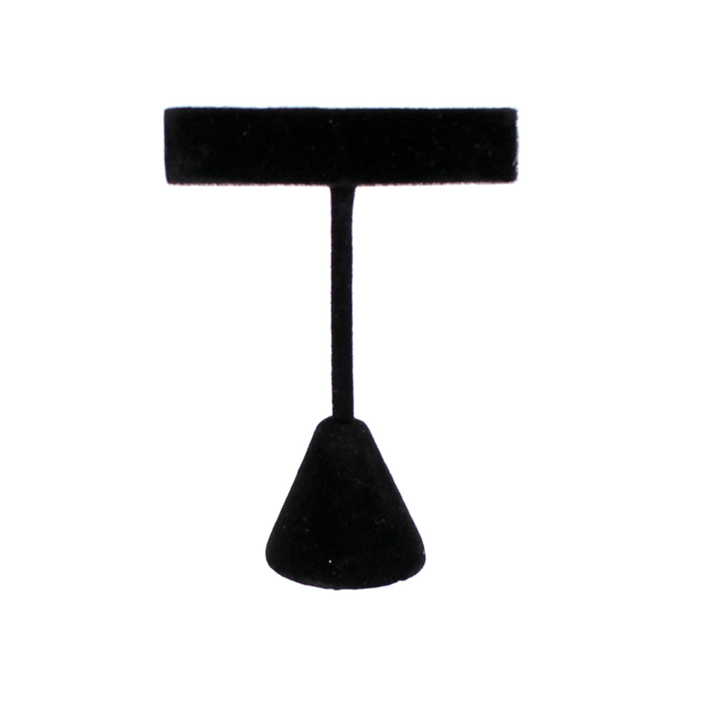T-Shape Earring Stand — 3 1/2" H (90mm) — Black Velvet