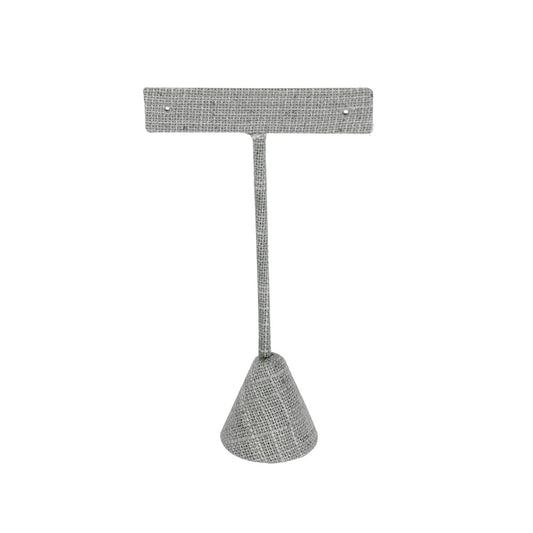 T-Shape Earring Stand — 4 1/2" H — Grey Linen