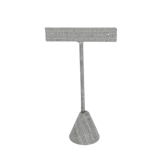 T-Shape Earring Stand — 7 5/8" H (195mm) — Grey Linen