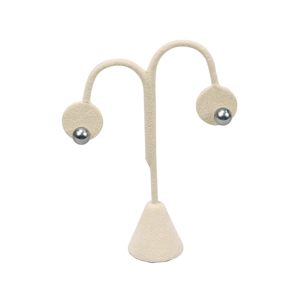 Lamp Style Earring Stand — 7 1/8" H — Beige Suede