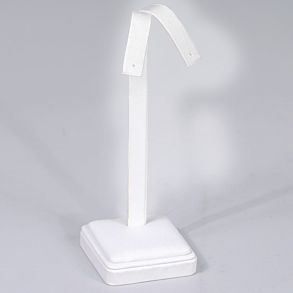 Black / White Earring Tree Stands — Earring — 6 5/8" H — White Faux Leather