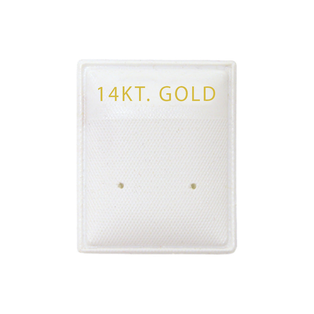 Puff Earring Card — E · 1 1/8 x 1 3/8" · White Card — 14KT. Gold