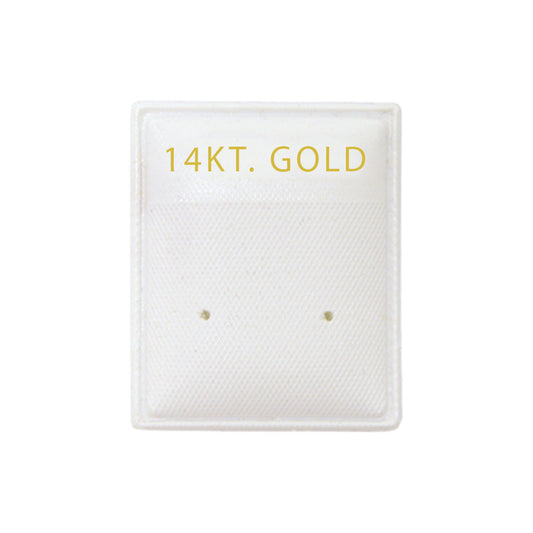 Puff Earring Card — E · Bottom Hole · 1 1/8 x 1 3/8" · White Card — 14KT. Gold