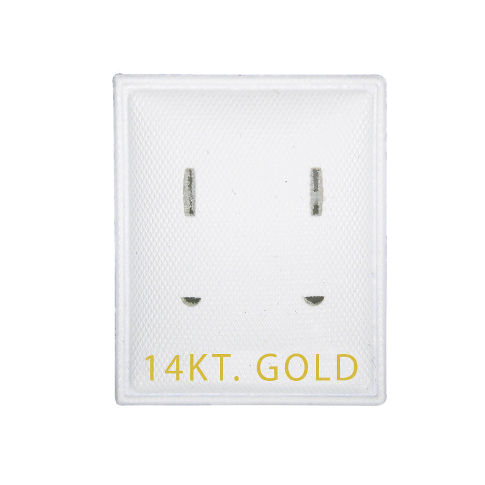 Puff Earring Card — F · 1 1/8 x 1 3/8" · White Card (slotted) — 14KT. Gold