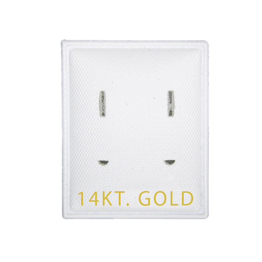 Puff Earring Card — F · 1 1/8 x 1 3/8" · White Card (slotted) — 14KT. Gold