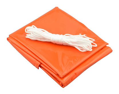 Emergency Orange Tube Tent measuring 8.25" X 6'