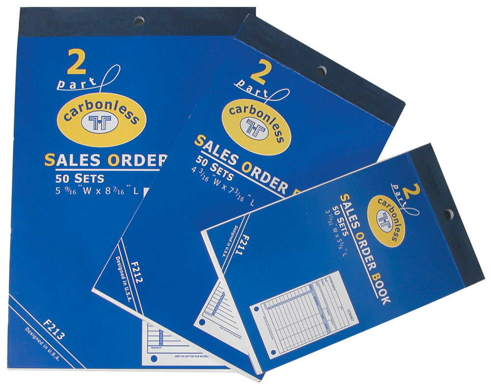 3-Part Sales Order Books — Large — 5 9/16″ x 8 7/16″ (141 x 214mm) — White