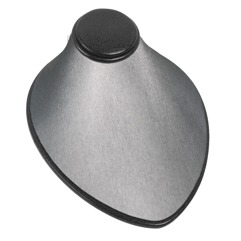 Small Lay-Down Bust — Steel Grey Faux Leather w/ Black Trim