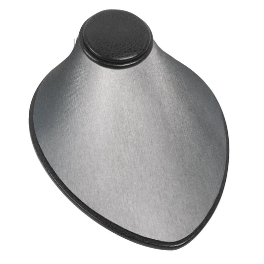 Small Lay-Down Bust — Steel Grey Faux Leather w/ Black Trim