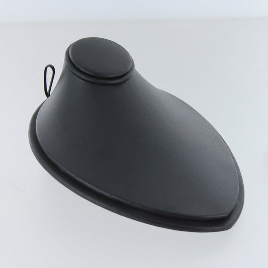 Small Lay-Down Bust — Black Faux Leather