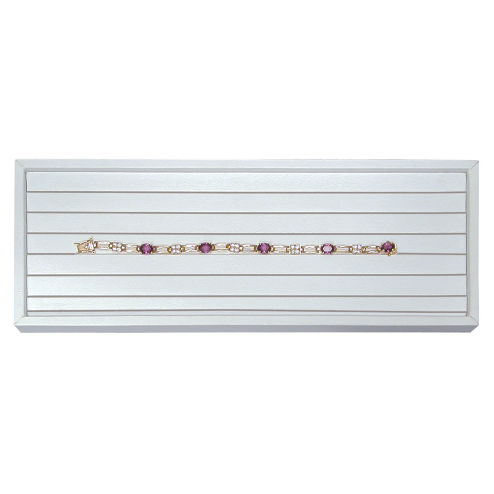 Versatile Narrow Insert Trays — Bracelet Tray (6) — All White Faux Leather