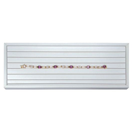 Versatile Narrow Insert Trays — Bracelet Tray (6) — All White Faux Leather