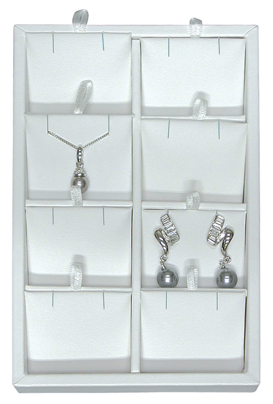 Versatile Small Insert Trays — Pendant Tray (8) — All White Faux Leather