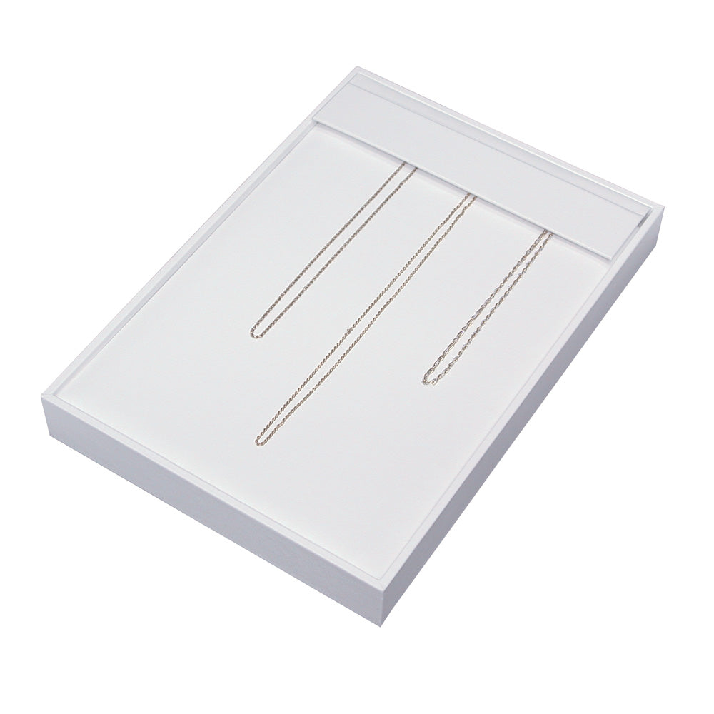 Standard Display Tray — Chain Tray (14) — 10 7/8″ x 15 5/8″ x 1 7/8″ H — All White Faux Leather