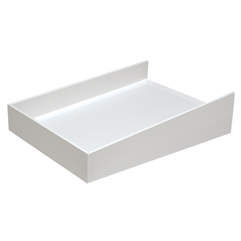 Versatile Angled Tray Base — All White Faux Leather