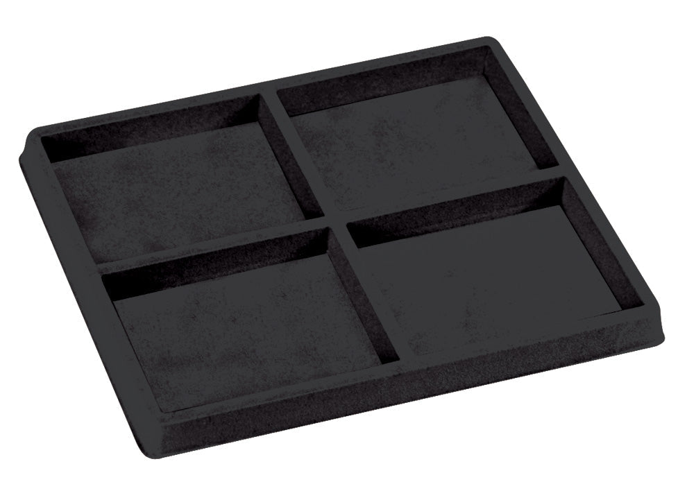 Flocked Half-Size Tray Liners — 1 5/8 x 1 3/8" sections — Black