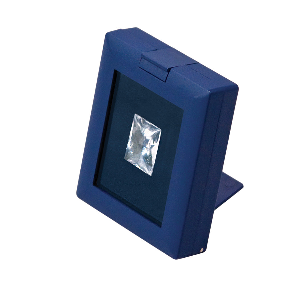 Glass Top Gemstone Display with Double-Sided Foam Insert — Blue