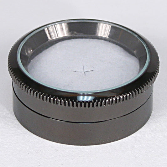 Round Metal View-Top Gem Jar — Black Chrome — 1 3/4" Dia. x 3/4" H — Black Chrome