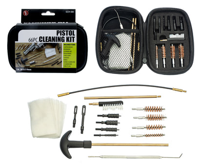 9mm-66Pc Pistol Cleaning Kit in Zippered Case,Cal. 38/357/9mm