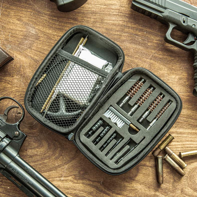 9mm-66Pc Pistol Cleaning Kit in Zippered Case,Cal. 38/357/9mm