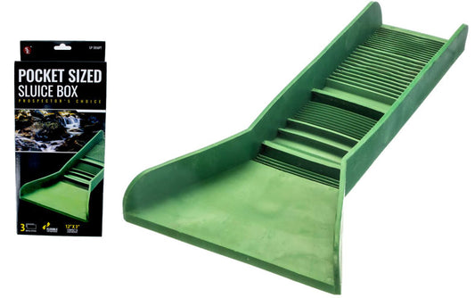 Pocket Sized TPR Plastic Green Sluice Box - 12"X3"x5.5"