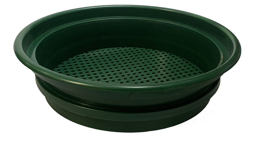 13-1/4"/1/4" Mesh Plastic Screen Green Stackable Sifting Pan, Gold Panning