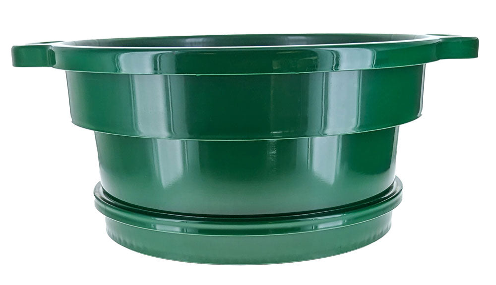 13-1/4" Diameter, 6" Deep Green Plastic Screen Stackable Sifting Pan, Gold Panning with Handle