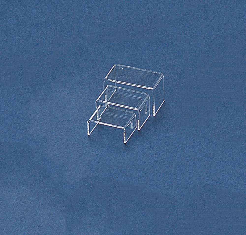 Acrylic Display Stage Set — Small 3-Pc Set — 2 3/4"~3 3/4" W x 2" D — Clear