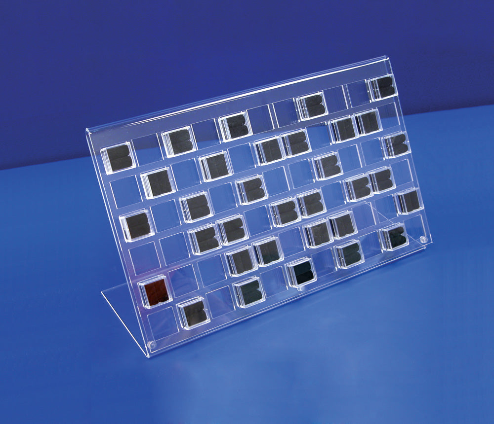 Large Acrylic Gem Displays — Holds 66 — Gem Boxes (#1806) — Clear
