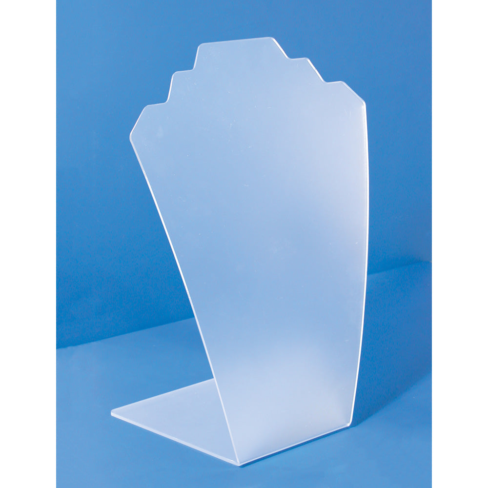 Frosted Acrylic Necklace Displays — 8 1/4 x 11 3/4" H (210 x 298mm) — White Frost