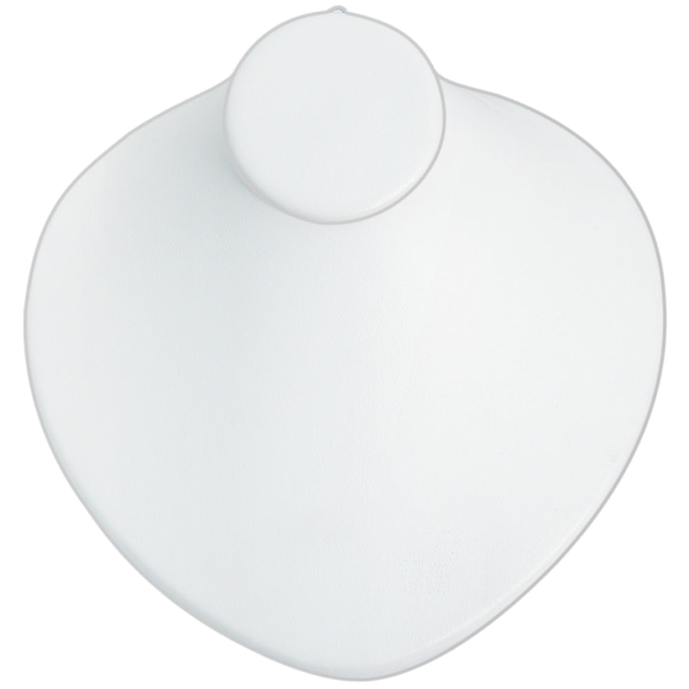 Oval Shape Lay-Down Bust — 7 1/2 x 8 1/2 x 3 3/4" H — White Faux Leather