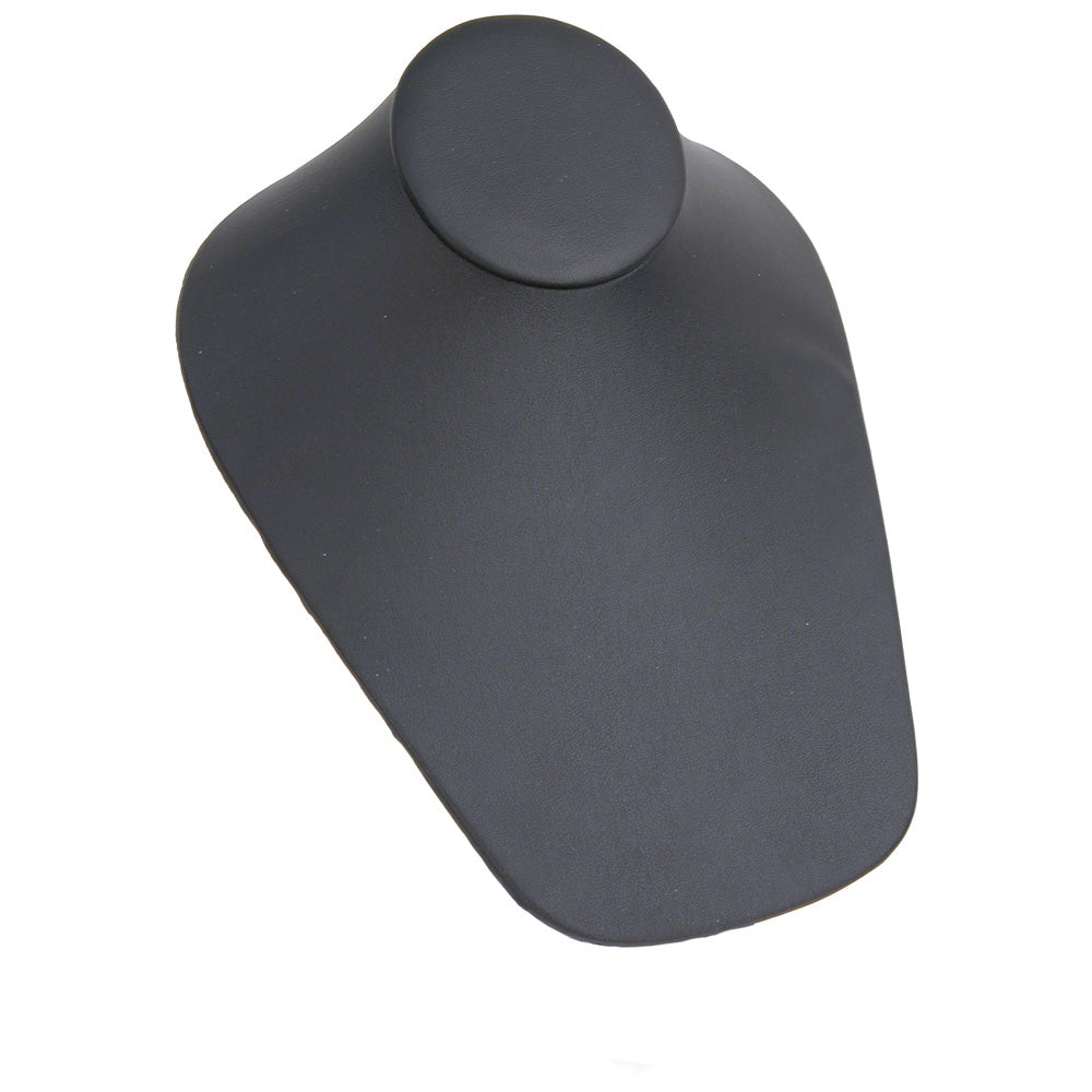 Long Wood Frame Lay-Down Bust — Black Faux Leather