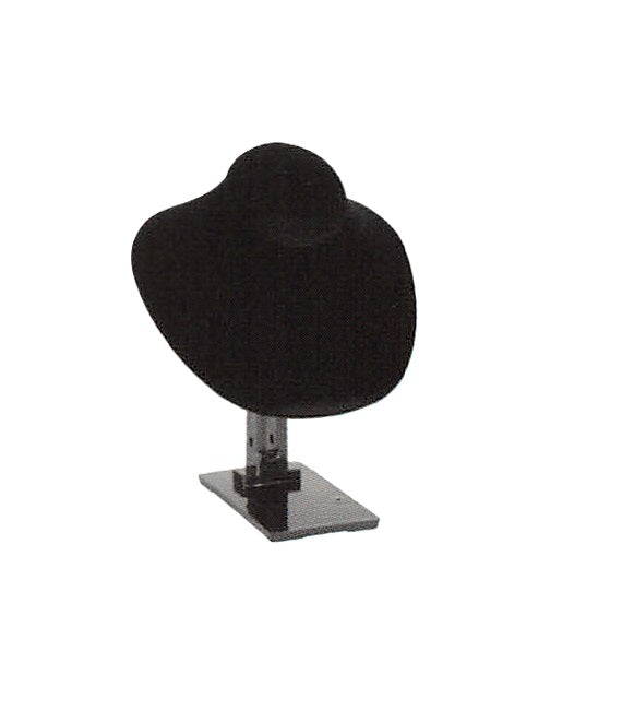 Adjustable Necklace Display Stand — Bust Styles — Small Wide Bust — Black Velvet