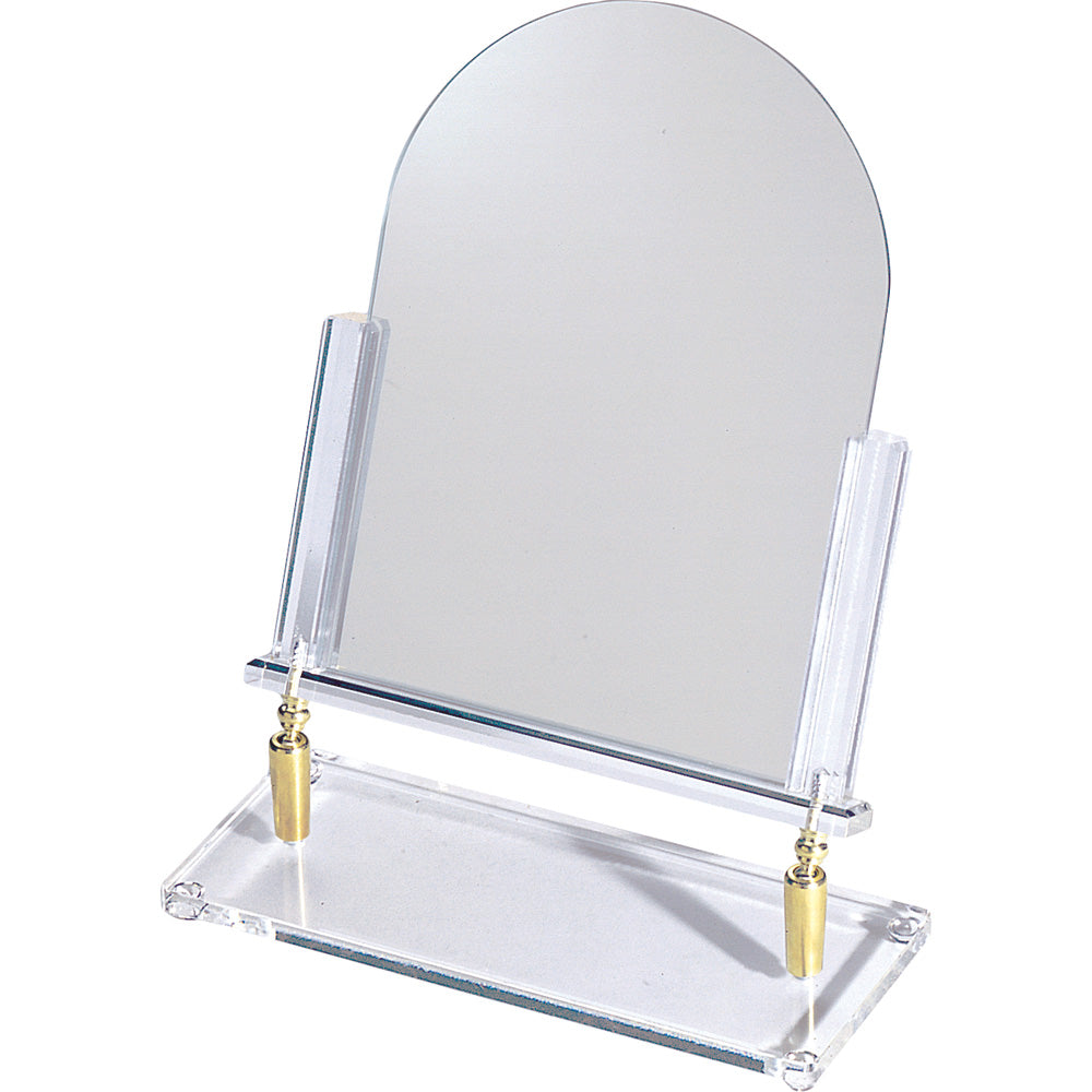 Brass Hinge Glass Mirror — Clear Acrylic