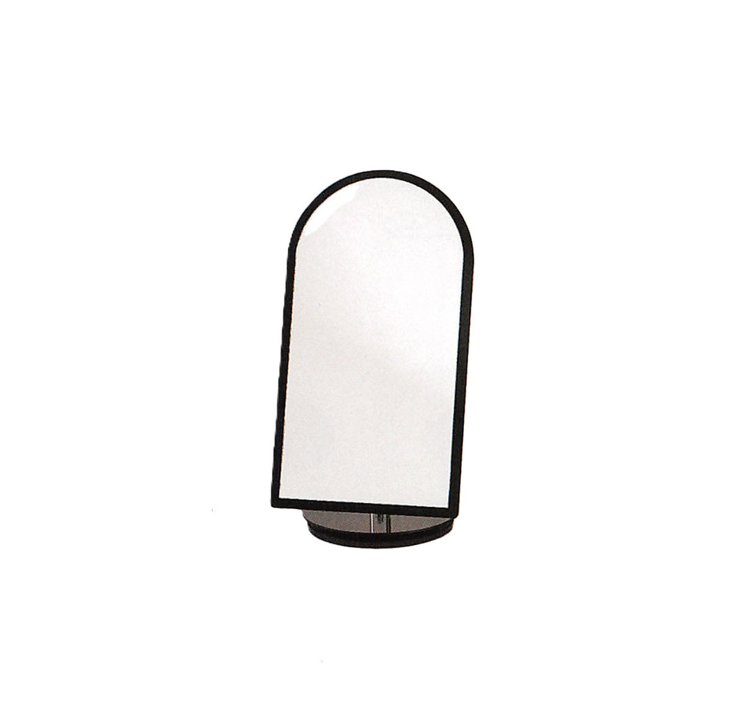 Black Acrylic Frame Glass Mirror — Swivel Base — 7 x 14" H — Black
