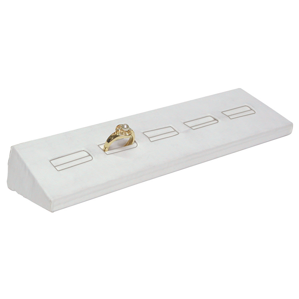 5-SLOT Ring stand — White faux leather