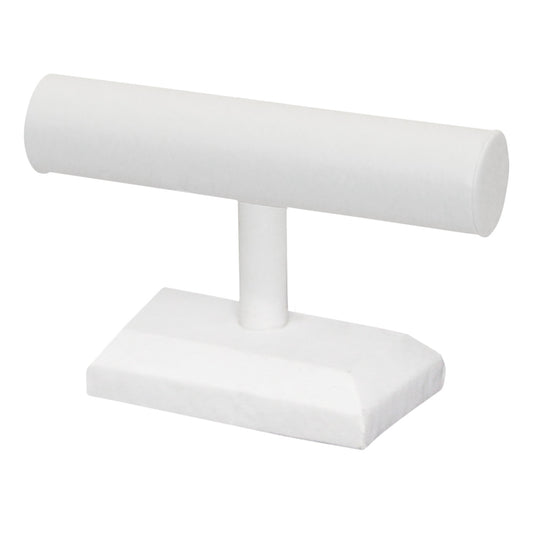 Burlap, Black & White Slatwall Display — 7 1/2 x 5" — White Faux Leather