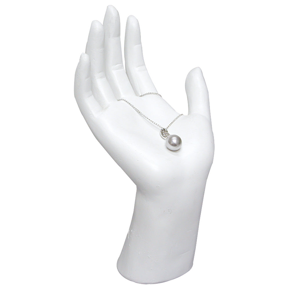CUPPED PALM hand display — Wht Polytyrenes — White