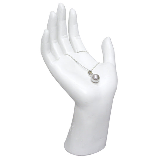 CUPPED PALM hand display — Wht Polytyrenes — White