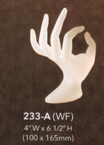 OK FINGERS hand display — Wht — Frosty White