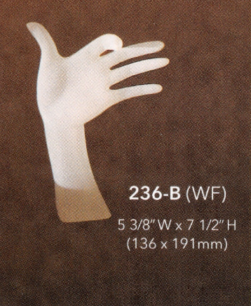 CURLED INDEX hand display — Wht — Frosty White