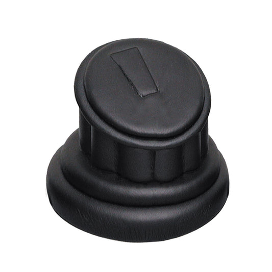 Short RING column display — Black faux leather