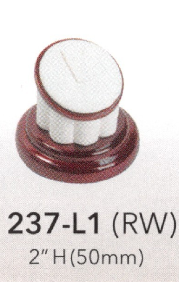 Short RING column display-White faux leather/RW — Wht Faux Leather With Gl