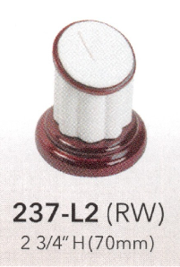Medium RING column display-White faux leather/RW — Wht Faux Leather With Gl