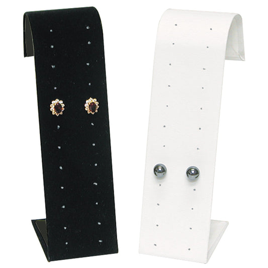 Curved Top Earring Display Ramp & Stand — 4 x 1 1/2 x 2 1/2" H — 2 pr — Black Velvet